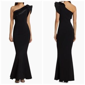 Chiara Boni La Petite Robe Kika Ra Ruffled One-Shoulder Trumpet Gown
 Size 4